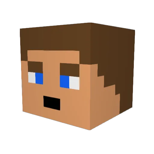 Tcapoo Minecraft avatar head, 3D render