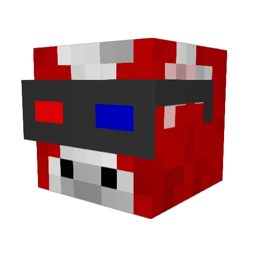 Tchureba Minecraft avatar head, 3D render
