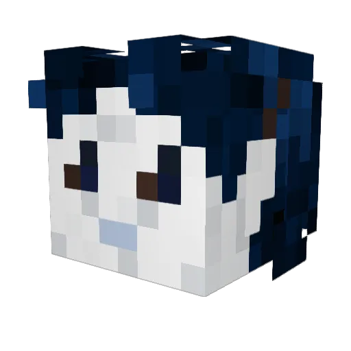 Te1183 Minecraft avatar head, 3D render