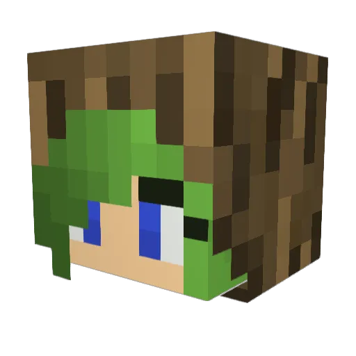 Te3 Minecraft avatar head, 3D render