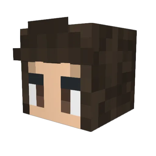 Te77y Minecraft avatar head, 3D render