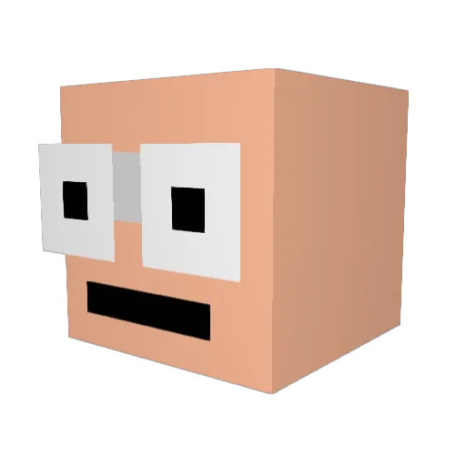 TeAmoHoup Minecraft avatar head, 3D render