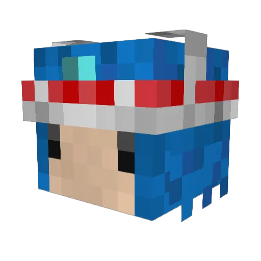 TeHWooF Minecraft avatar head, 3D render