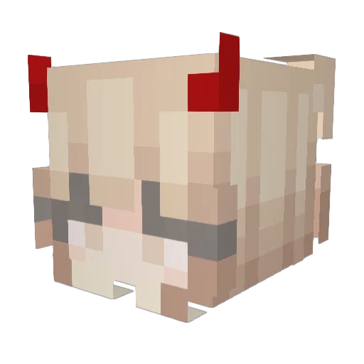 TeNong Minecraft avatar head, 3D render