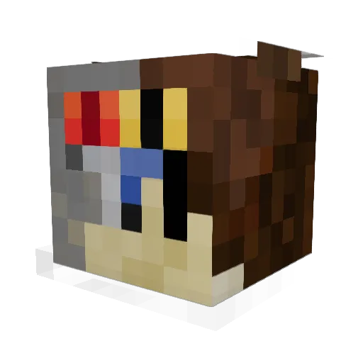 Te_anos2 Minecraft avatar head, 3D render