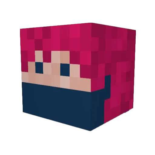TeaCupLL Minecraft avatar head, 3D render