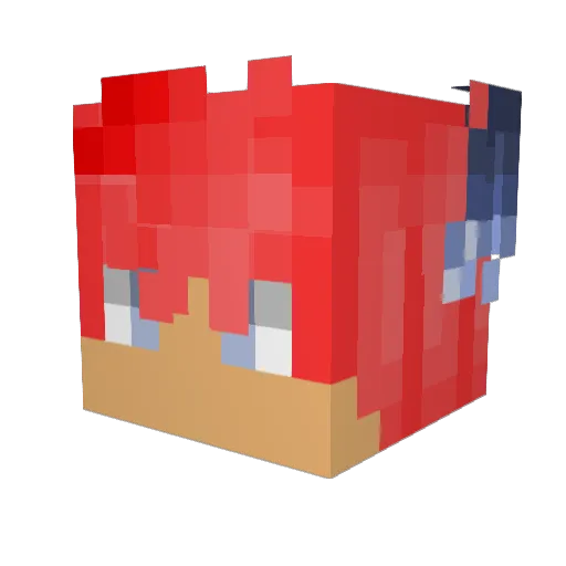 TeaKPOP Minecraft avatar head, 3D render
