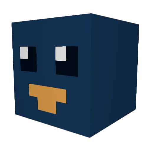 TeaPenguin Minecraft avatar head, 3D render