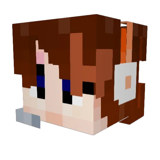 TeaShortie Minecraft avatar head, 3D render