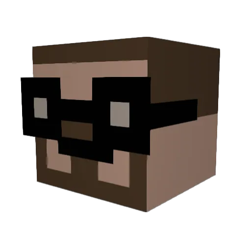 Tea_ron Minecraft avatar head, 3D render