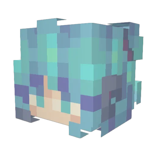 Teabeeowo Minecraft avatar head, 3D render