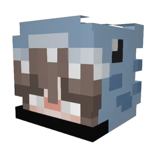 TealIsHere Minecraft avatar head, 3D render
