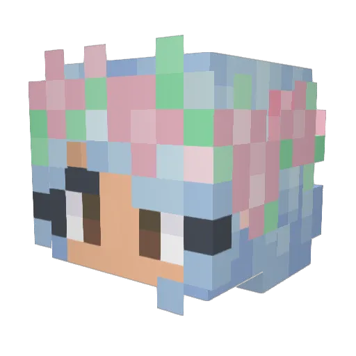TealShadows Minecraft avatar head, 3D render
