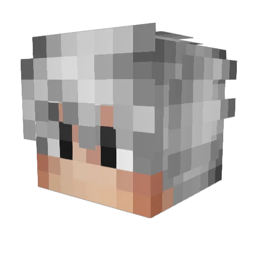 Teal_1 Minecraft avatar head, 3D render