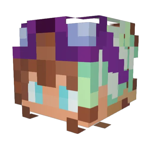 Tealbeing Minecraft avatar head, 3D render