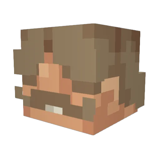 Tealycraft Minecraft avatar head, 3D render