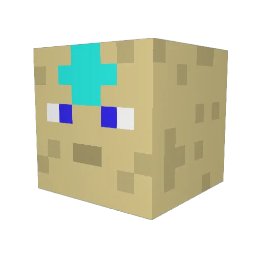 TeamKosher Minecraft avatar head, 3D render