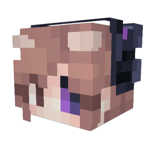 TeanaKitten Minecraft avatar head, 3D render