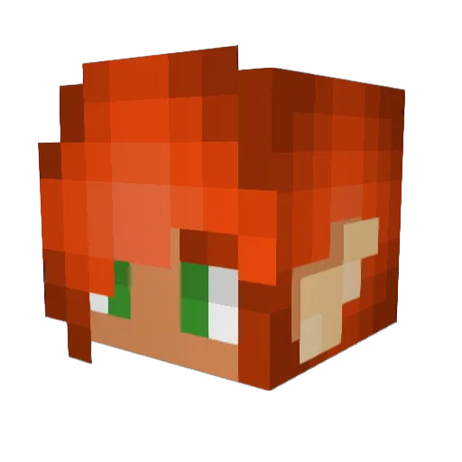 Teaoclock Minecraft avatar head, 3D render