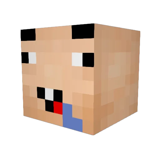 Teaplus_VN Minecraft avatar head, 3D render