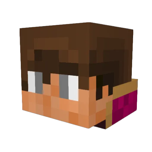 TeaseMan Minecraft avatar head, 3D render
