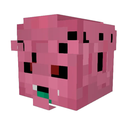 Teasing Minecraft avatar head, 3D render