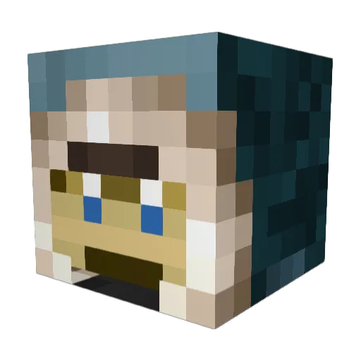 Teasocials Minecraft avatar head, 3D render