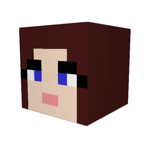 TecMew Minecraft avatar head, 3D render