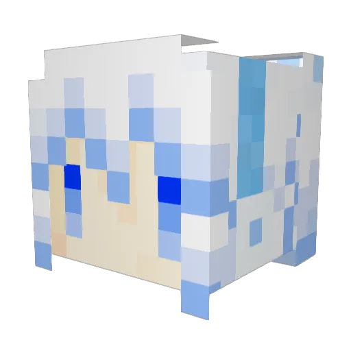Tec_mao Minecraft avatar head, 3D render