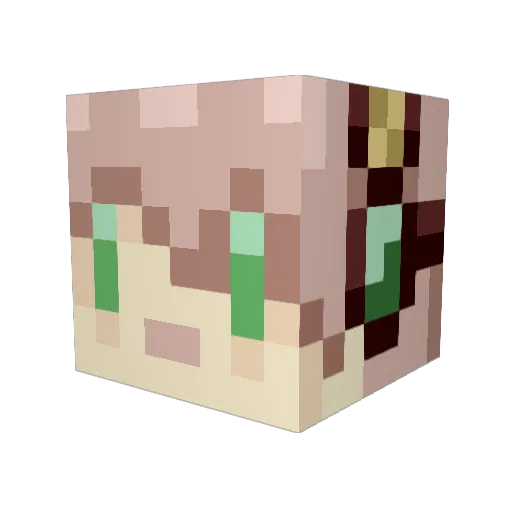 Tecermon Minecraft avatar head, 3D render