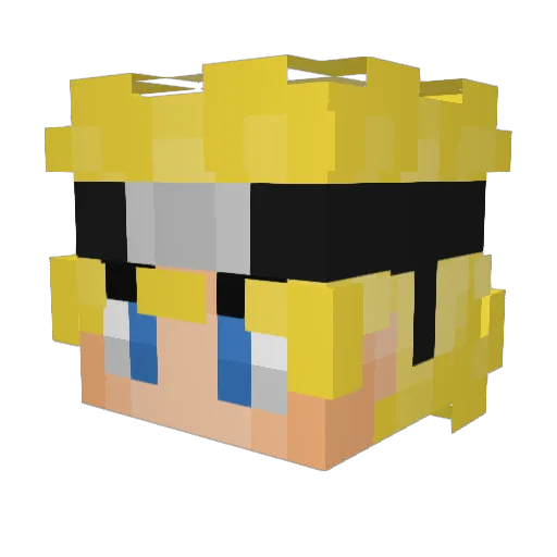TechBoy1 Minecraft avatar head, 3D render