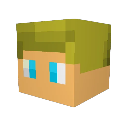 TechGOTY Minecraft avatar head, 3D render