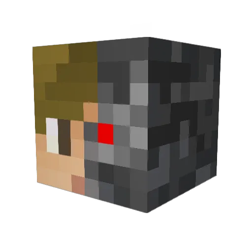 TechHobbit Minecraft avatar head, 3D render