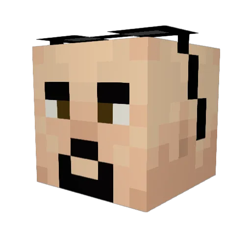 TechLenin Minecraft avatar head, 3D render