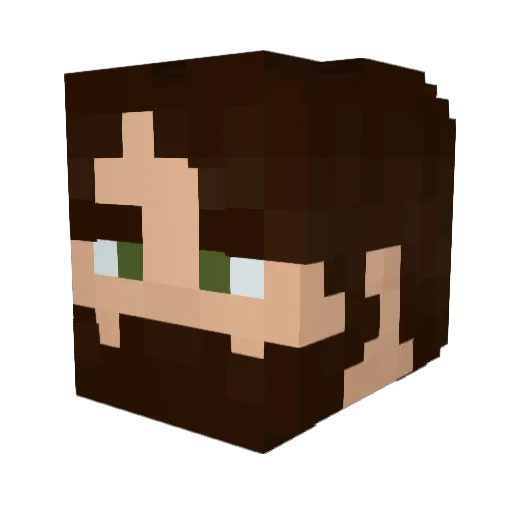 TechNicly Minecraft avatar head, 3D render