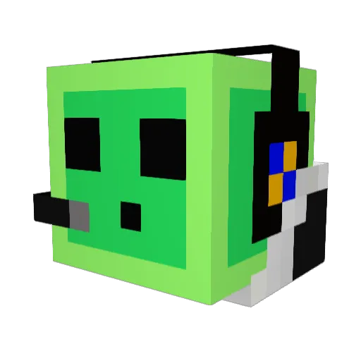 Tech_Slime Minecraft avatar head, 3D render