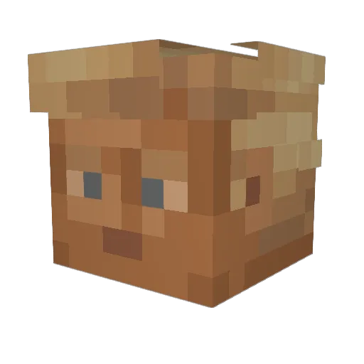 Techinnit Minecraft avatar head, 3D render