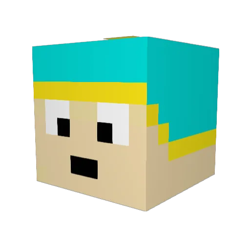 Techlauch Minecraft avatar head, 3D render