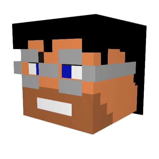 Techlios Minecraft avatar head, 3D render