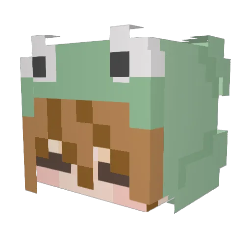 Techmeg Minecraft avatar head, 3D render