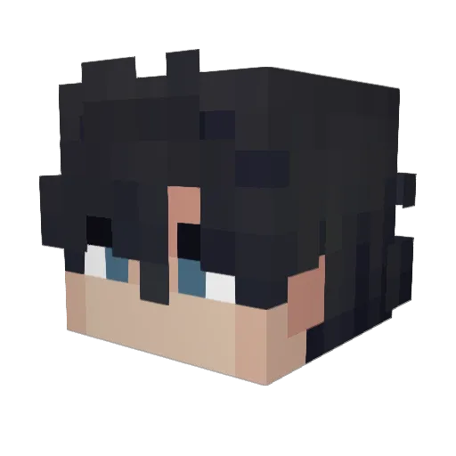 Technical Minecraft avatar head, 3D render