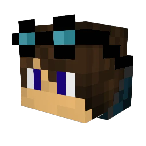 Technik_ Minecraft avatar head, 3D render