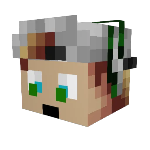 Technikob Minecraft avatar head, 3D render