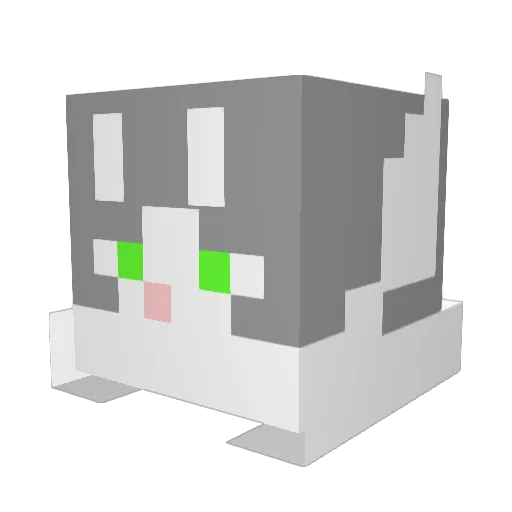 Techno Minecraft avatar head, 3D render
