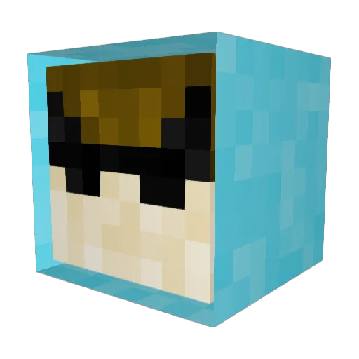 TechnoLego Minecraft avatar head, 3D render