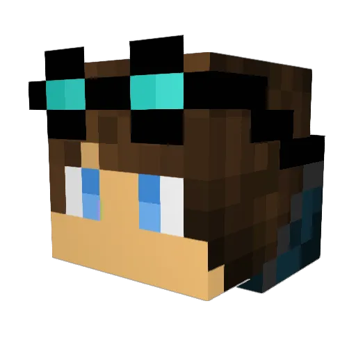 TechnoMistro Minecraft avatar head, 3D render