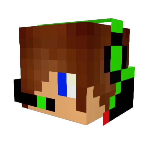 TechnoPRO02 Minecraft avatar head, 3D render