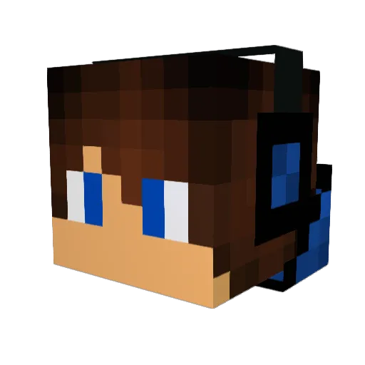 TechnoRock_Games Minecraft avatar head, 3D render