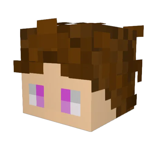 TechnoVoice Minecraft avatar head, 3D render