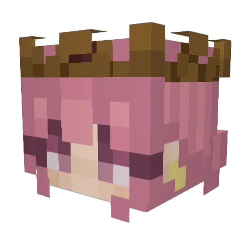 TechnobladeChan Minecraft avatar head, 3D render